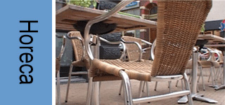 Pootdoppen, wielen, grepen en knoppen voor horeca- en terassmeubilair