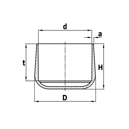 Omsteekdop PVC 8 mm Zwart