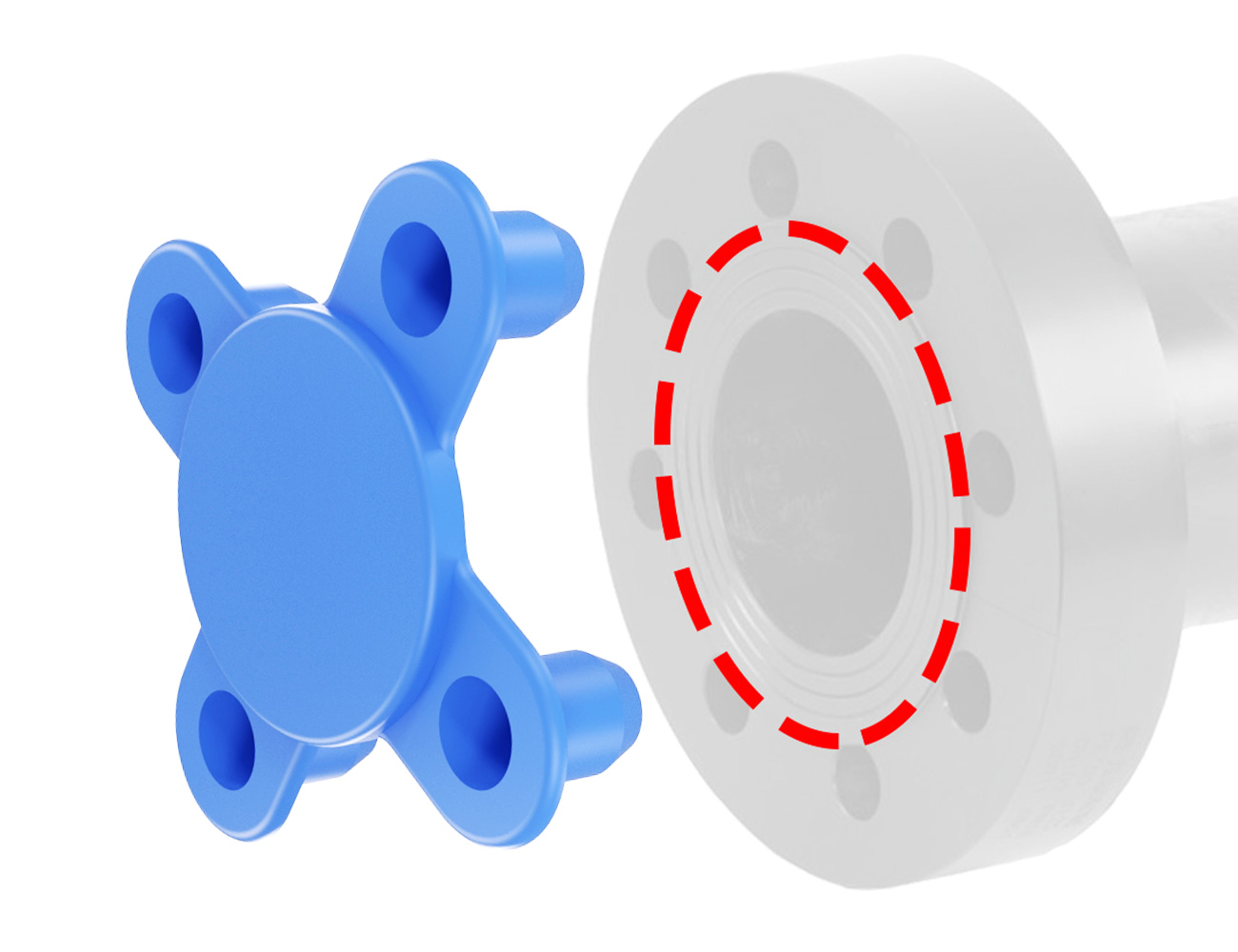 Flenskap met pinnen Push Fit 1/2" 125-150 lbs