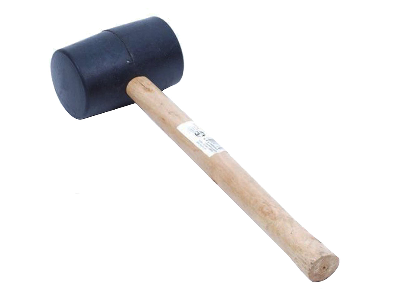 Rubberen hamer met houten steel