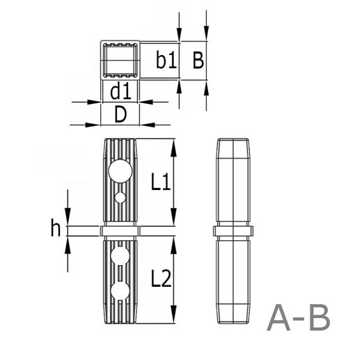 RVS blinde verbinder voor koker 35 x 35 x 1,5 mm RVS blinde verbinder voor koker 35 x 35 x 1,5 mm