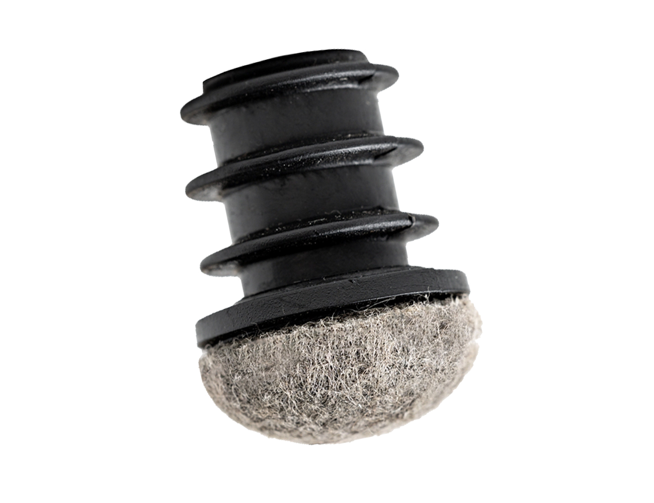 Insteekdop rond met kogelkop viltbekleed PE-LD - Synthetisch Vilt - Ø14,0mm - 1,5-2,0mm - Max 35° - Zwart