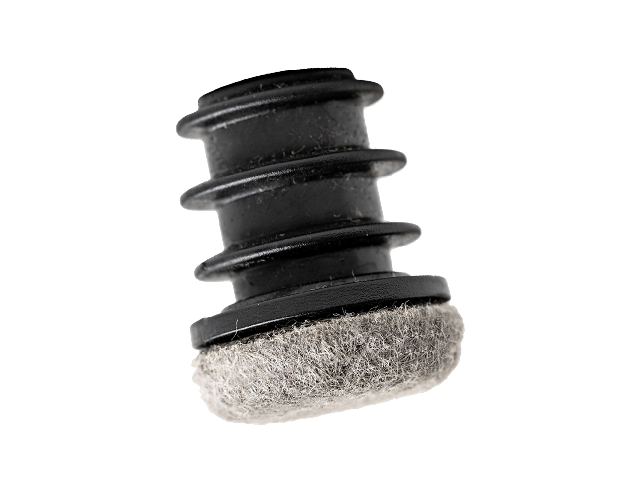Insteekdop rond met komvormige kop viltbekleed PE-LD - synthetisch vilt - Ø14,0mm - 1,5-2,0mm - Max 15° - Zwart