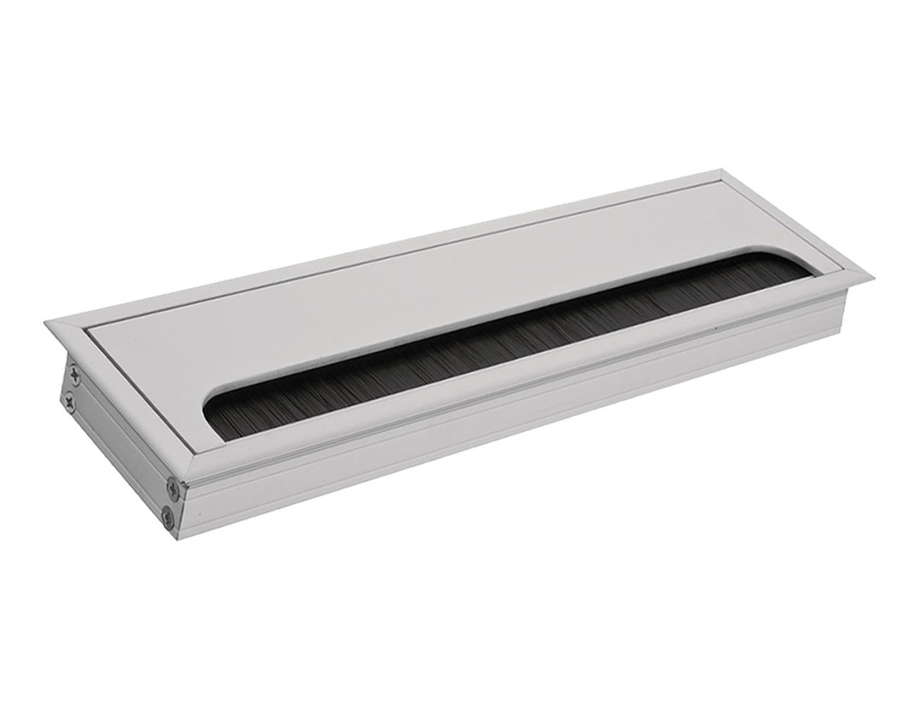 Kabeldoorvoer aluminium – softclose radiusklep - vierkant / rechthoekig