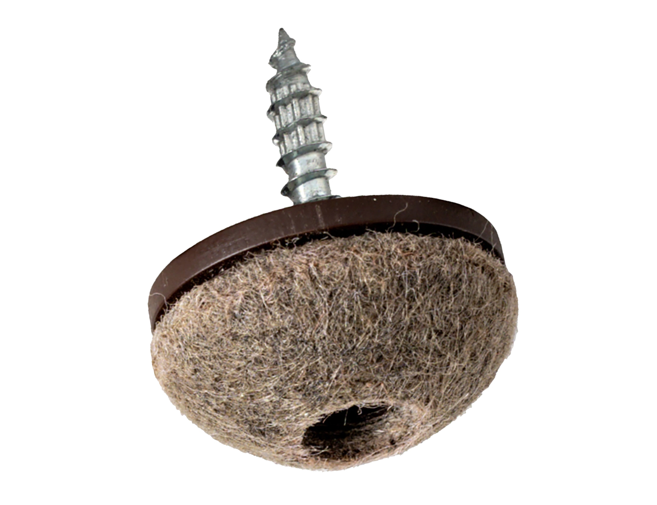 Viltglijders met schroef rond met kogelkop viltbekleed PE-LD - synthetisch vilt - Ø20mm - Bruin