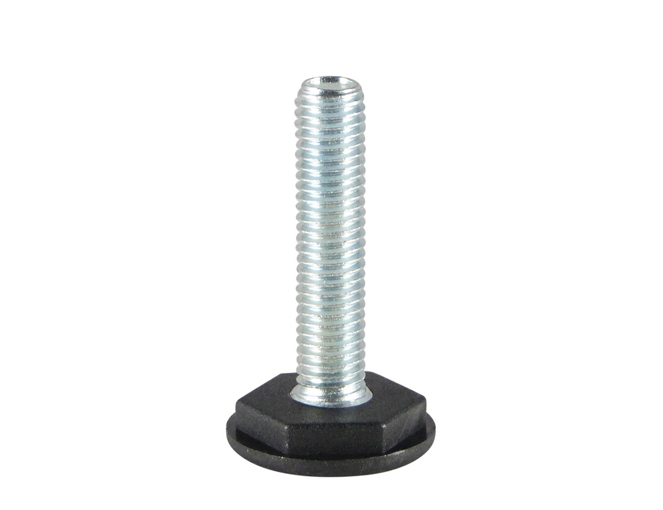 Stelvoet rond Ø25mm en Ø30 met aangespoten zeskant