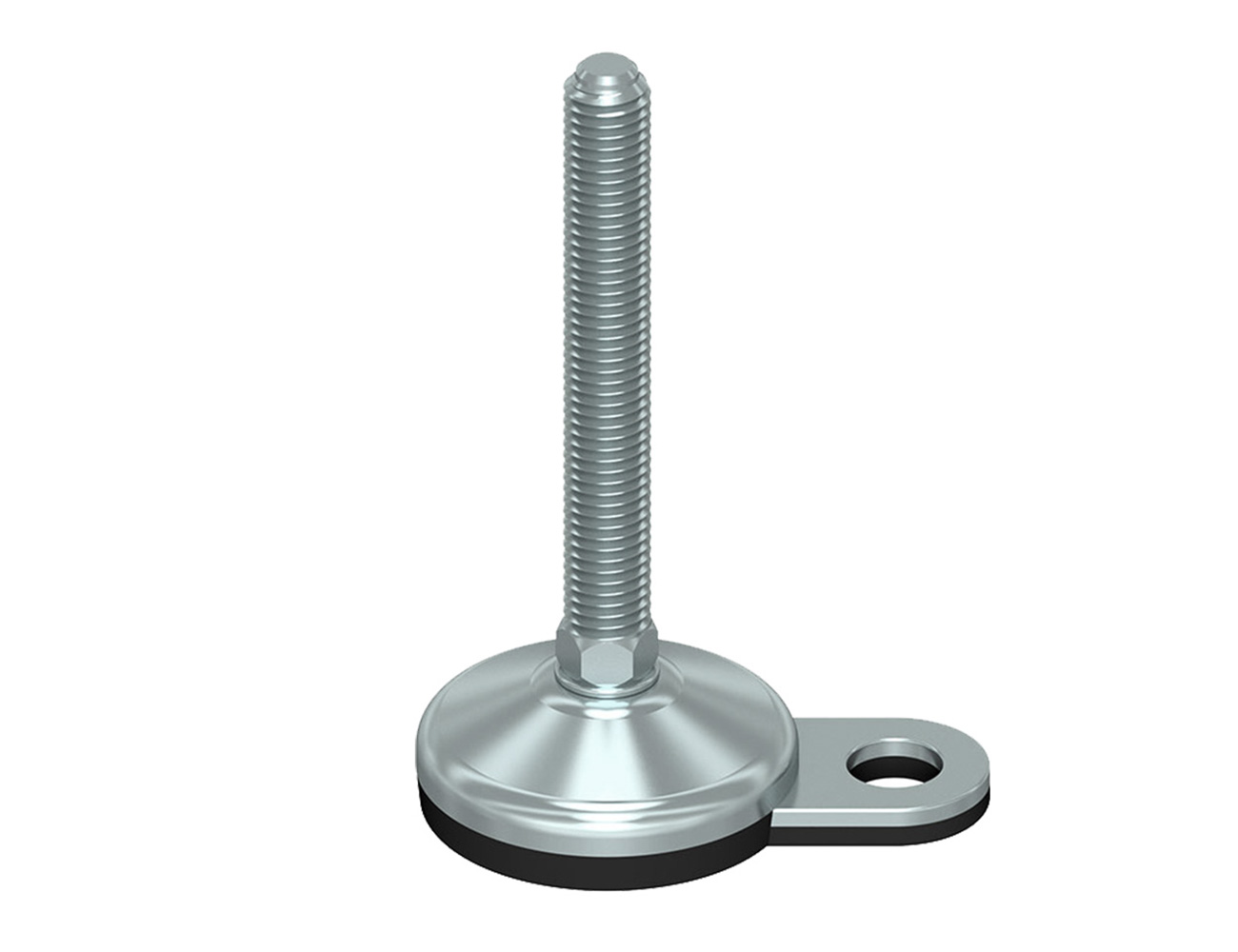 Stelvoet staal verzinkt- gevulcaniseerde NBR anti-slip voetplaat - bevestigingsoog