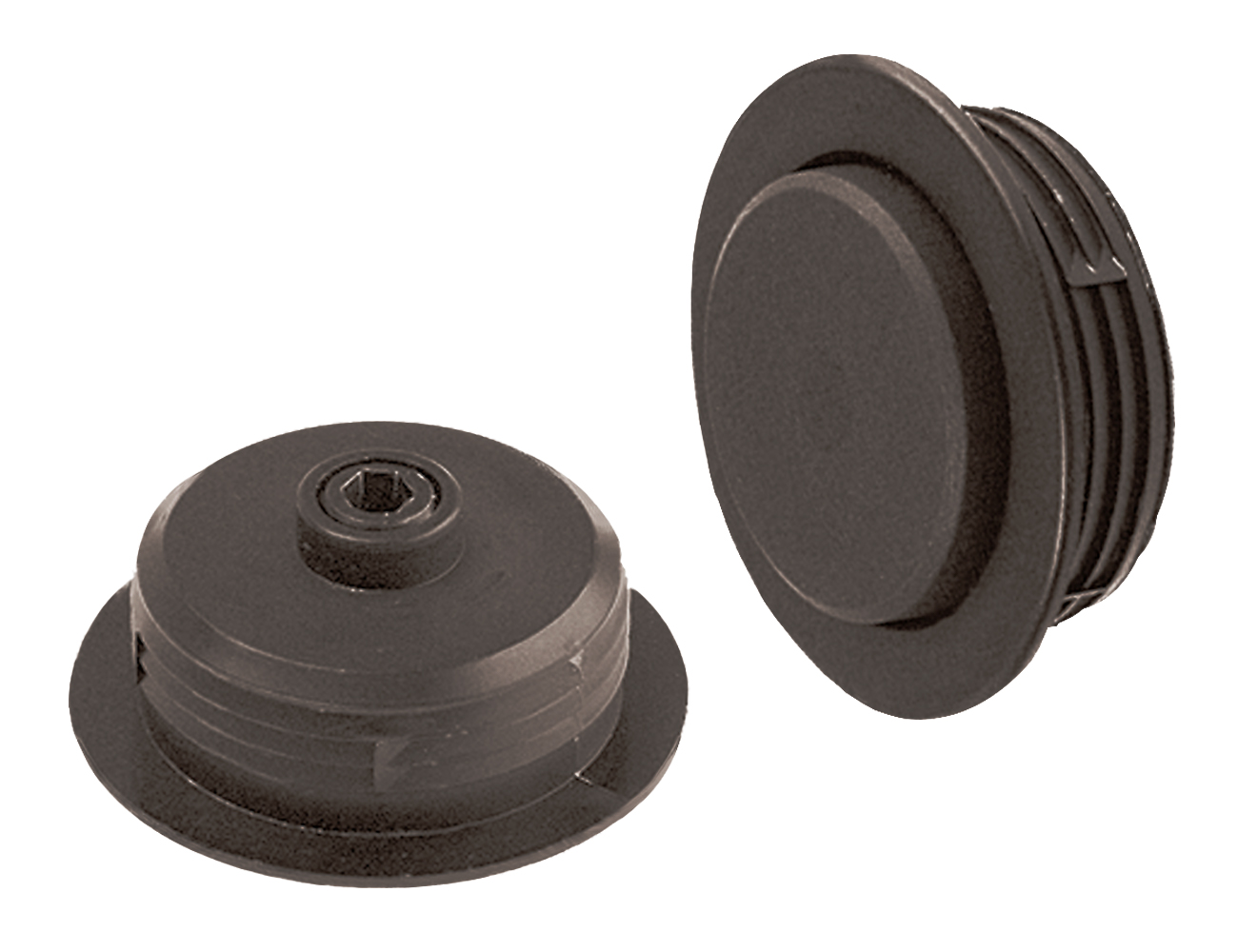 Hoogte verstelbare meubelpoot inbouw voor boring Ø40mm - M10x20 - bovenaf verstelbaar met inbus SW5 - zwart