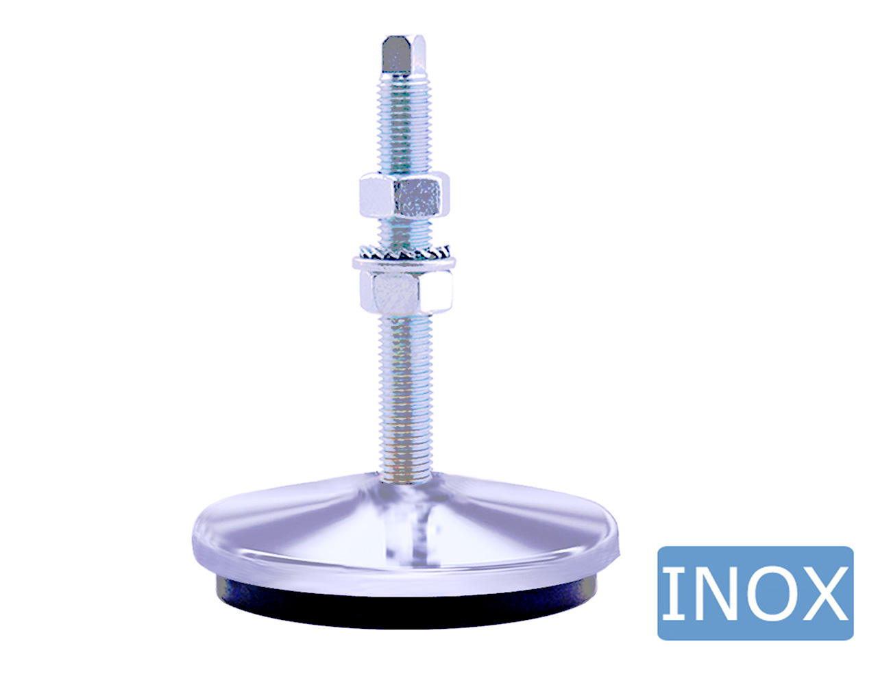 Verstelbare machinevoet – trillingsdempend 1 - RVS