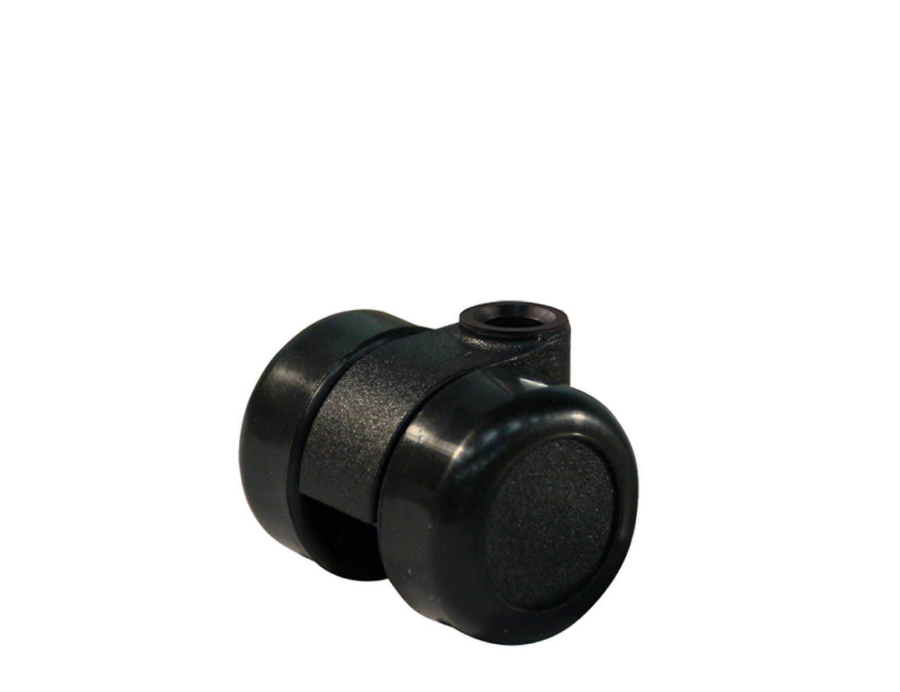 Meubelwielen Ø36mm dubbelrol met PU band - zwart