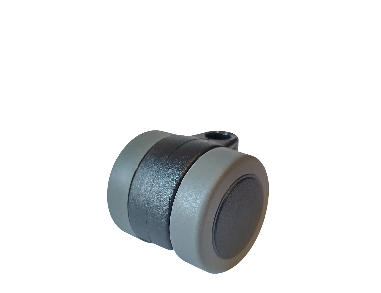 Meubelwielen Ø36mm dubbelrol met PU band - zwart & grijs