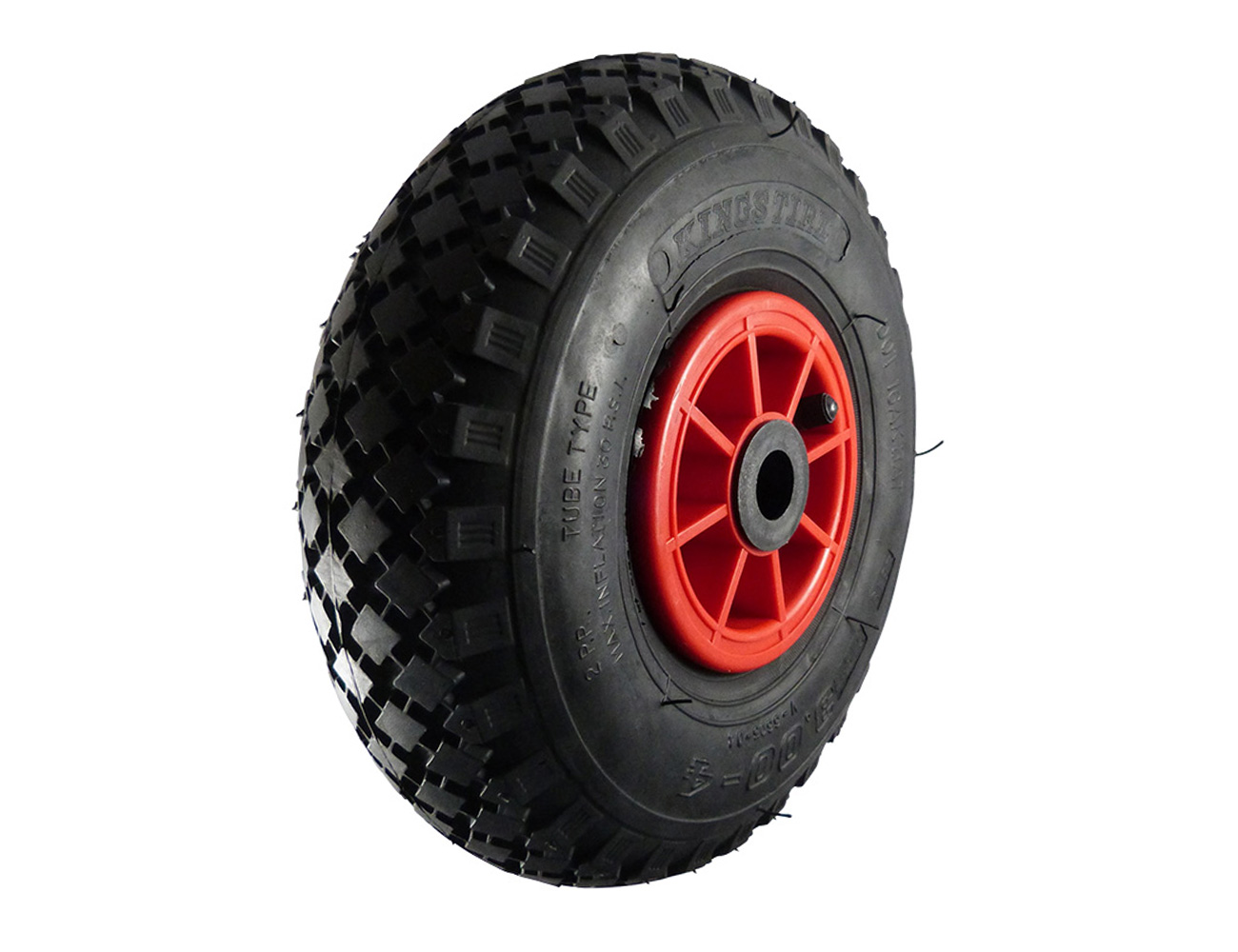 Wiel met luchtband op kunststof velg