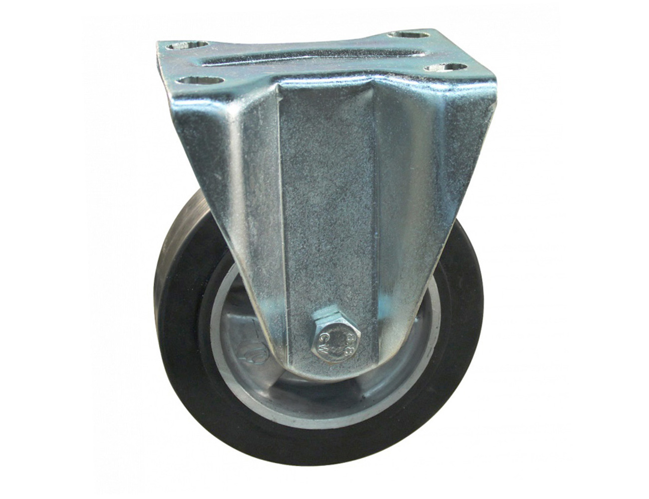 Zwaarlast bokwiel - rubberen band op aluminium velg