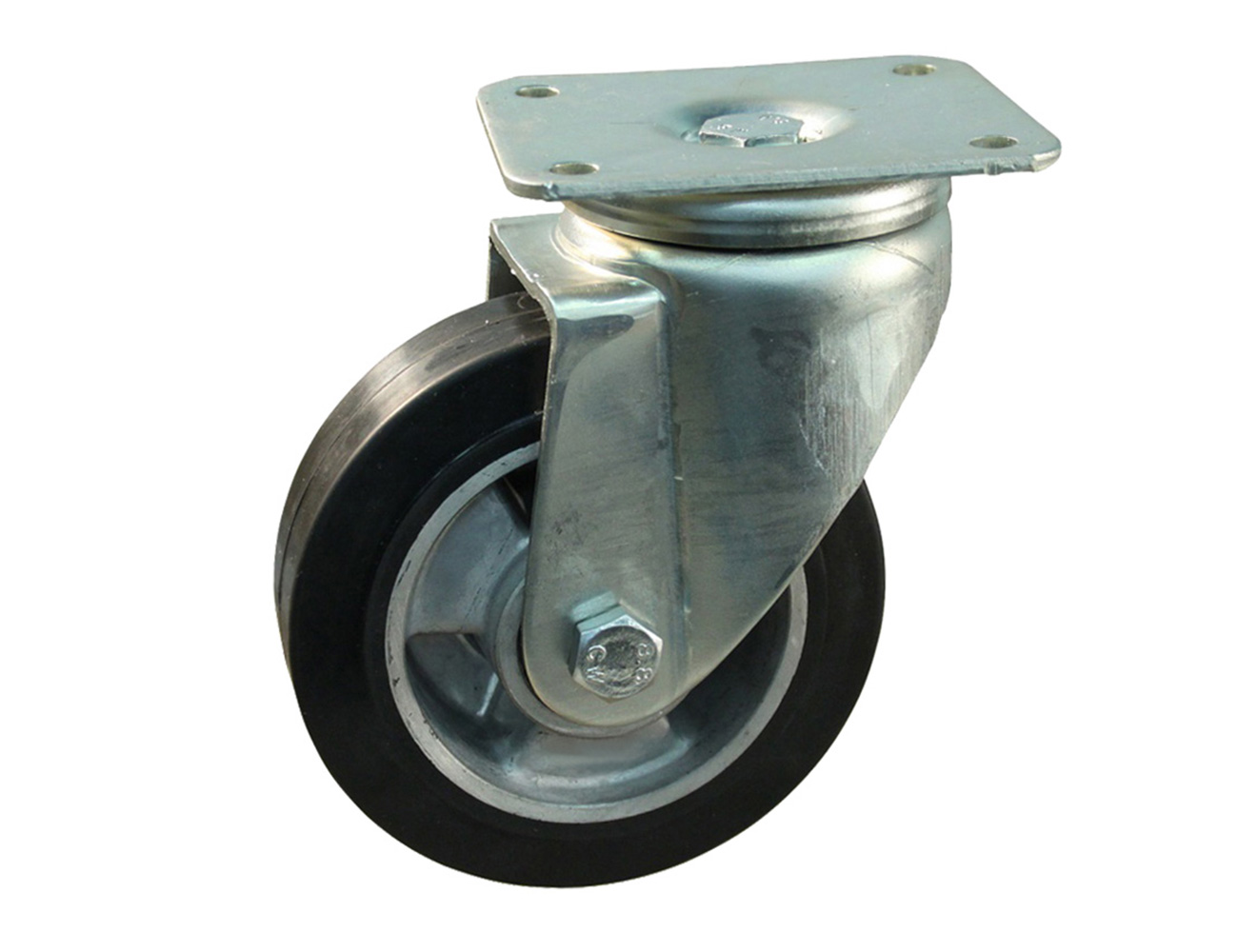 Zwaarlast zwenkwiel - rubberen band op aluminium velg